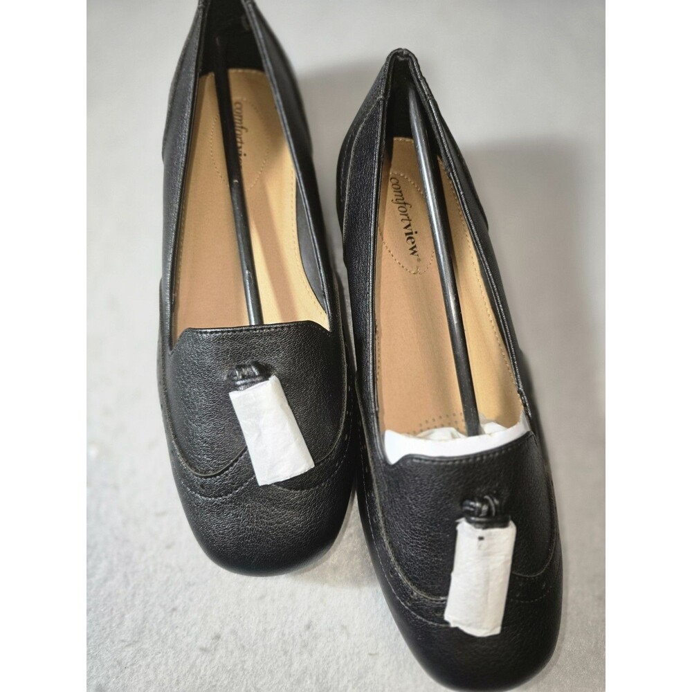 Comfortview Aster Tassel Loafers Women’s 8.5W Black Wingtip Flats NWOT
